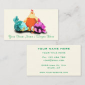 Happy Chicken Boerderij Funny Business Card Templa Visitekaartje (Voorkant / Achterkant)