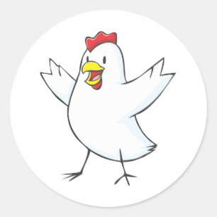 Happy Chicken Hen Cartoon Ronde Sticker