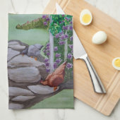 Happy Chicken Park Theedoek (Quarter Fold)