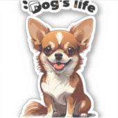 Happy Chihuahua – Cute Design for Dog Lovers Sticker (Voorkant)