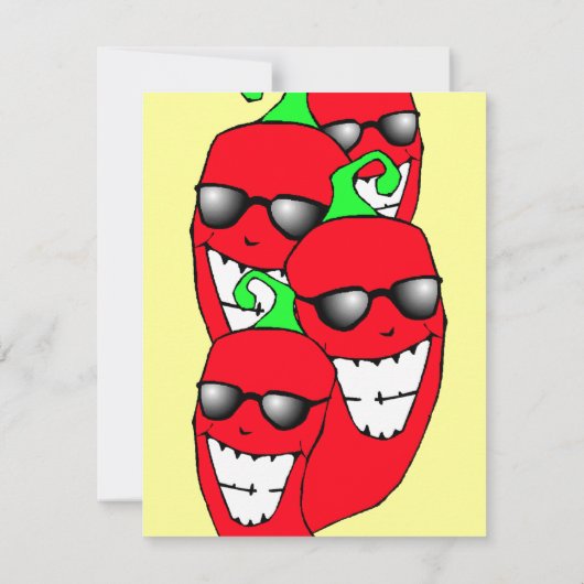 Happy Chiles Pepper Ristra PARTIJ INVITATION Kaart (Achterkant)