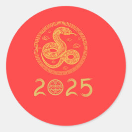 Happy Chinese Lunar Nieuwjaarsslang 2025 Sticker