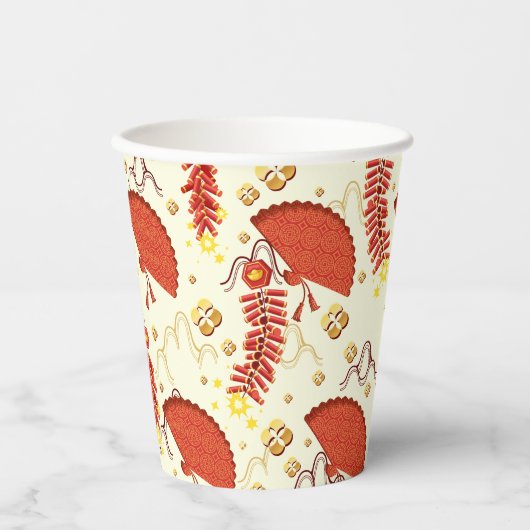 Happy Chinese New Year Paper Cups Papieren Bekers (Voorkant)