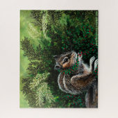 Happy Chipmunk in Fern Legpuzzel (Verticaal)
