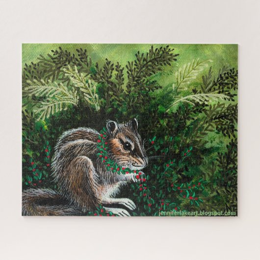 Happy Chipmunk in Fern Legpuzzel (Horizontaal)