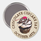 Happy Chocolat Cupcake Day Magnet (Recto/Verso)