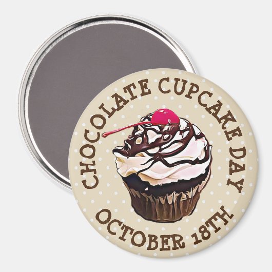 Happy Chocolat Cupcake Day Magnet (Recto/Verso)