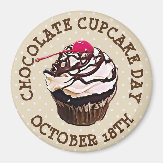 Happy Chocolat Cupcake Day Magnet (Devant)