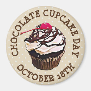 Happy Chocolate Cupcake Day Magnet Magneet