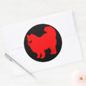 Happy Chow (rood) Ronde Sticker (Envelop)