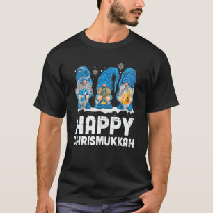 Happy Chrismukkah 2021 met Menorah Dreidel Gnome T-shirt