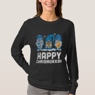 Happy Chrismukkah 2021 met Menorah Dreidel Gnome T-shirt