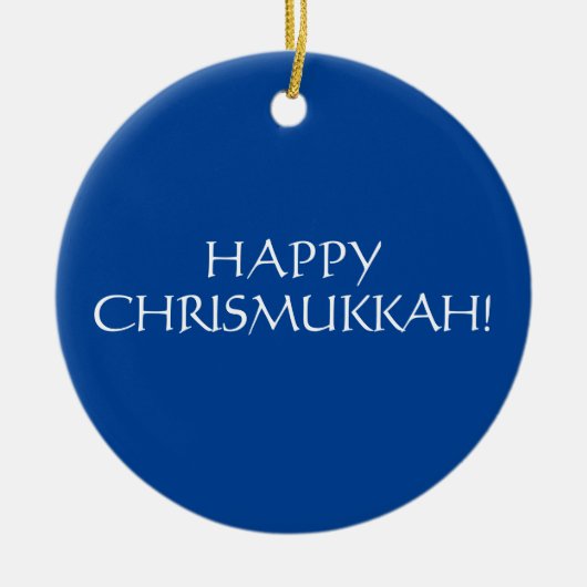 Happy Chrismukkah blue kerstjewish Holiday Keramisch Ornament (Voorkant)