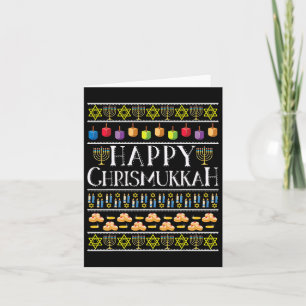 Happy Chrismukkah Chanoeka Lelijk Kerstthema De Kaart