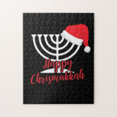 Happy Chrismukkah Funny Hanukkah en Kerstmis Legpuzzel (Verticaal)