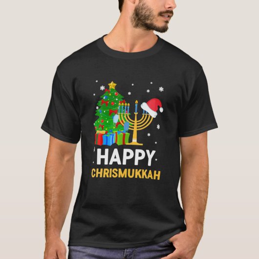 Happy Chrismukkah Funny Hanukkah en Kerstmis T-shirt (Voorkant)