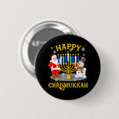 Happy Chrismukkah Funny Hanukkah Kerstjood Ronde Button 5,7 Cm (Voorkant /achterkant)