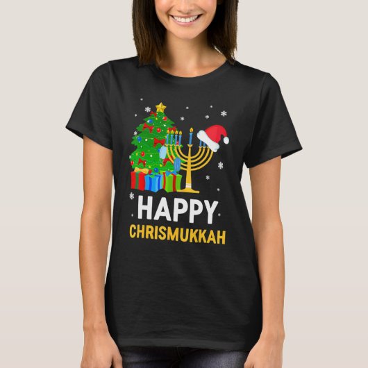 Happy Chrismukkah Jewish Christmas Hanukkah Holida T-shirt (Voorkant)