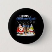 Happy Chrismukkah Jewish Kersthanukkah Ronde Button 5,7 Cm (Voorkant)