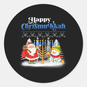 Happy Chrismukkah Jewish Kersthanukkah Ronde Sticker