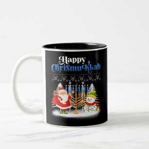 Happy Chrismukkah Jewish Kersthanukkah Tweekleurige Koffiemok