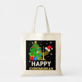 Happy Chrismukkah Jwish Kerstmis Hanukkah Holida Tote Bag (Achterkant)