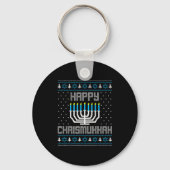 Happy Chrismukkah Menorah Ugly Sweater Christmas H Sleutelhanger (Voorkant)