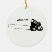 Happy Christmas Arborist Tree Chirurg kettingzaag Keramisch Ornament (Voorkant)