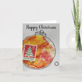 Happy Christmas Card - hand drawn ornament 2020-2 Bedankkaart
