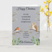 Happy Christmas Card Neighbors and Friends Kaart (Gele Bloem)