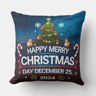 Happy Christmas Day 2024 Design Kussen