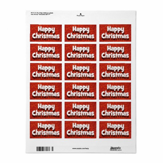 Happy Christmas Enveloppe/Parcel Sticker de voeux (Feuille entière)
