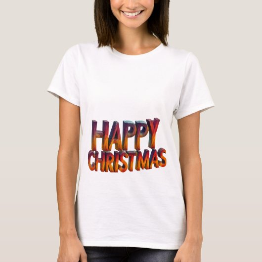 Happy Christmas: feestelijke vreugde voor iedereen T-shirt (Voorkant)