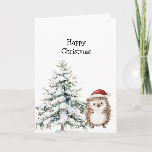 Happy Christmas Hedgehog Kaart (Voorkant)