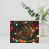 Happy Christmas maroon kleur briefkaart (Staand voorkant)