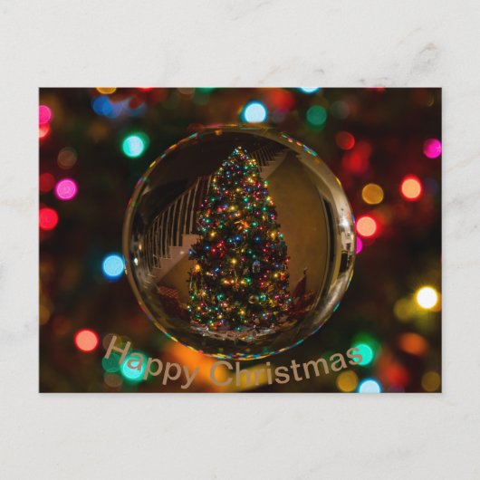 Happy Christmas maroon kleur briefkaart (Voorkant)