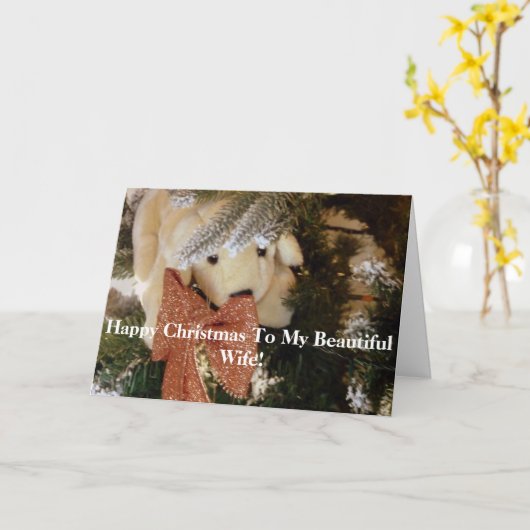 Happy Christmas Mooie Vrouw Zachte Speelgoed Puppy Kaart (Gele Bloem)