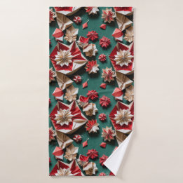 Happy Christmas origami handwerk11 - Badhanddoek