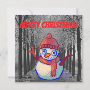 Happy Christmas, pixelart, Pixel Art Kaart