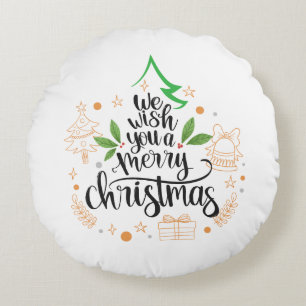 happy christmas rond kussen