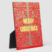 Happy Christmas Rood en Goud Collectie Fotoplaat (Zijkant)