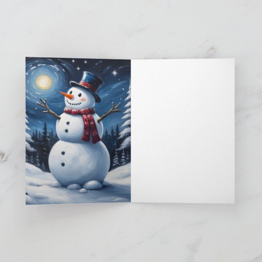 Happy christmas snowman kaart (Binnen)
