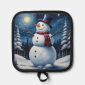 Happy christmas snowman pannenlap (Voorkant)