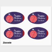 Happy Christmas sparkle bauble cadeau sticker blau (Vel)