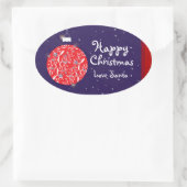 Happy Christmas sparkle bauble cadeau sticker blau (Tas)