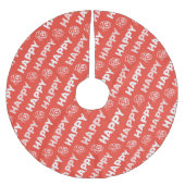 HAPPY Christmas Tree Skirt Kerstboom Rok (Voorkant)