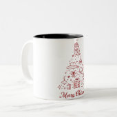 Happy Christmas Two-Tone Coffee Mok (Voorkant links)
