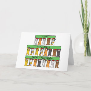 Happy Christmas van Californische Cartoon Cats Feestdagen Kaart