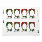 HAPPY CHRISTMAS WIST MET HOLLY BERRIES ETIKET (Full Sheet)