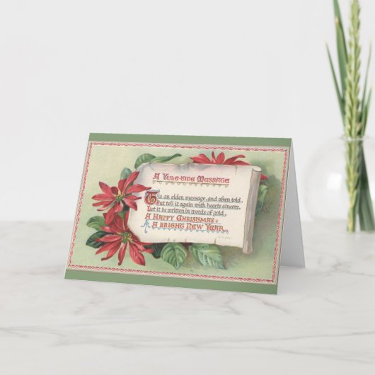 Happy Christmas Yuletide Wenskaart Feestdagen Kaart (Voorkant)